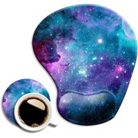 Dooke Ergonomic Mouse Pad With Gel Wrist Support - Blue NEBULA